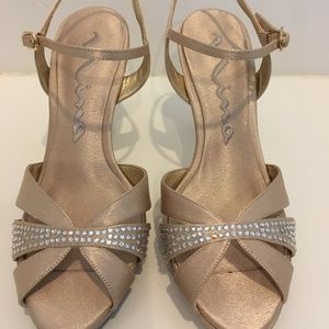 Nina Satin Gold Dress Shoe